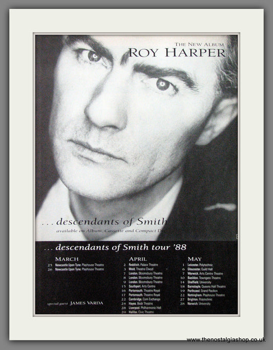 Roy Harper. Descendants Of Smith. UK Tour. 1988 Original Advert (ref AD53838)