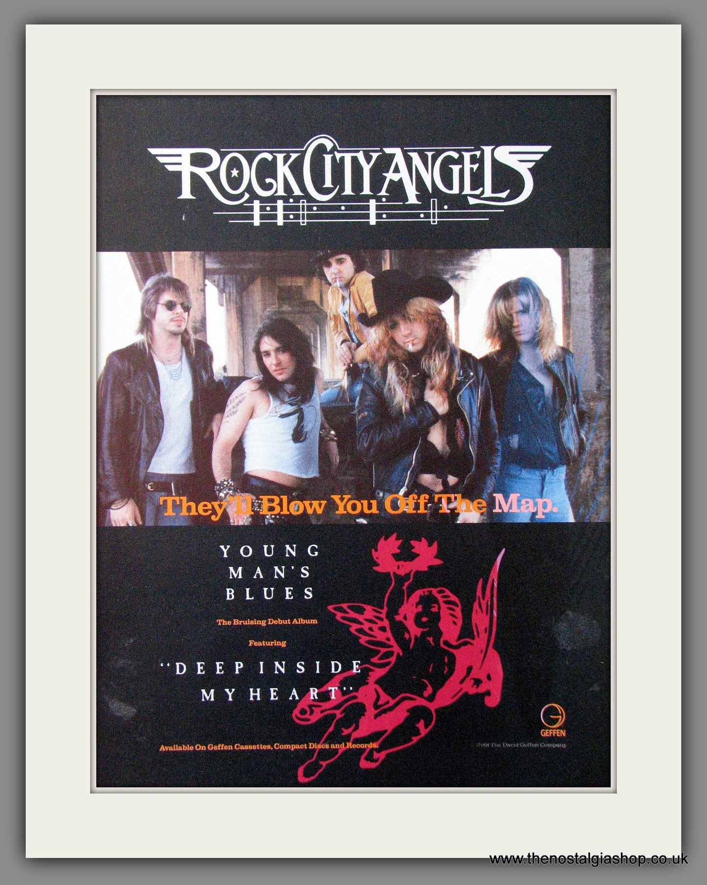 Rock City Angels. Young Man's Blues. 1988 Original Advert (ref AD54371)