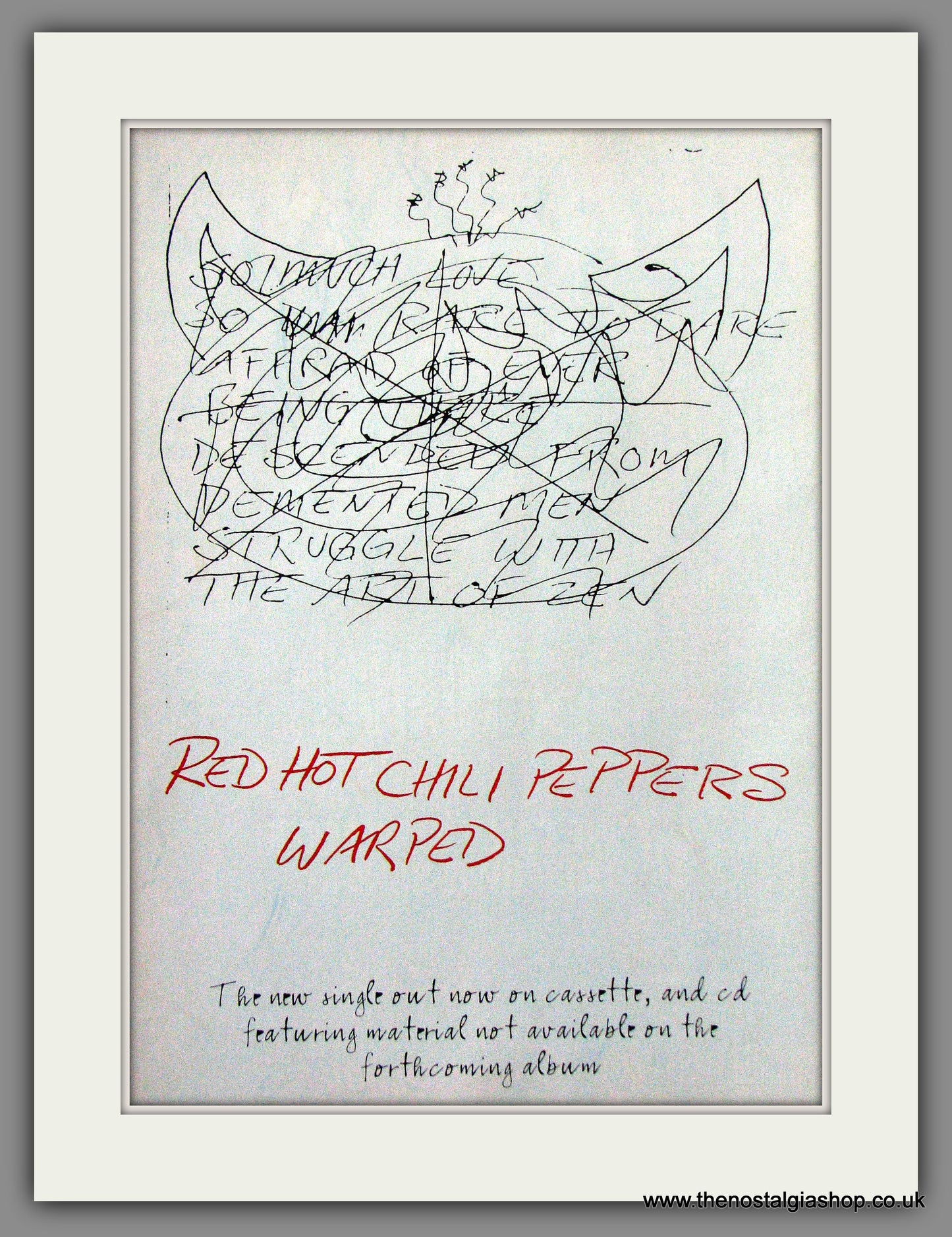 Red Hot Chili Peppers. Warped. 1995 Original Advert (ref AD54387)