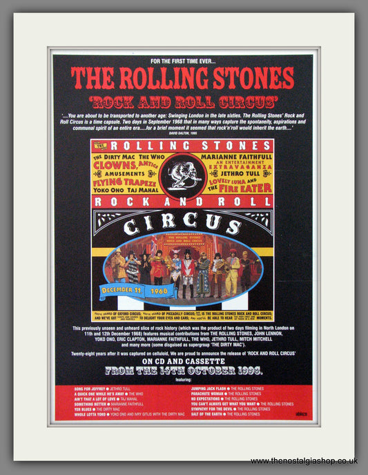 Rolling Stones. Rock And Roll Circus. 1996 Original Advert (ref AD54422)