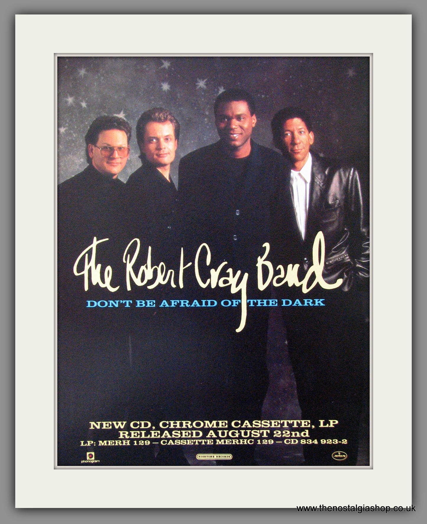 The Robert Cray Band, Don't Be Afraid Of The Dark. 1988 Original Advert (ref AD54448)