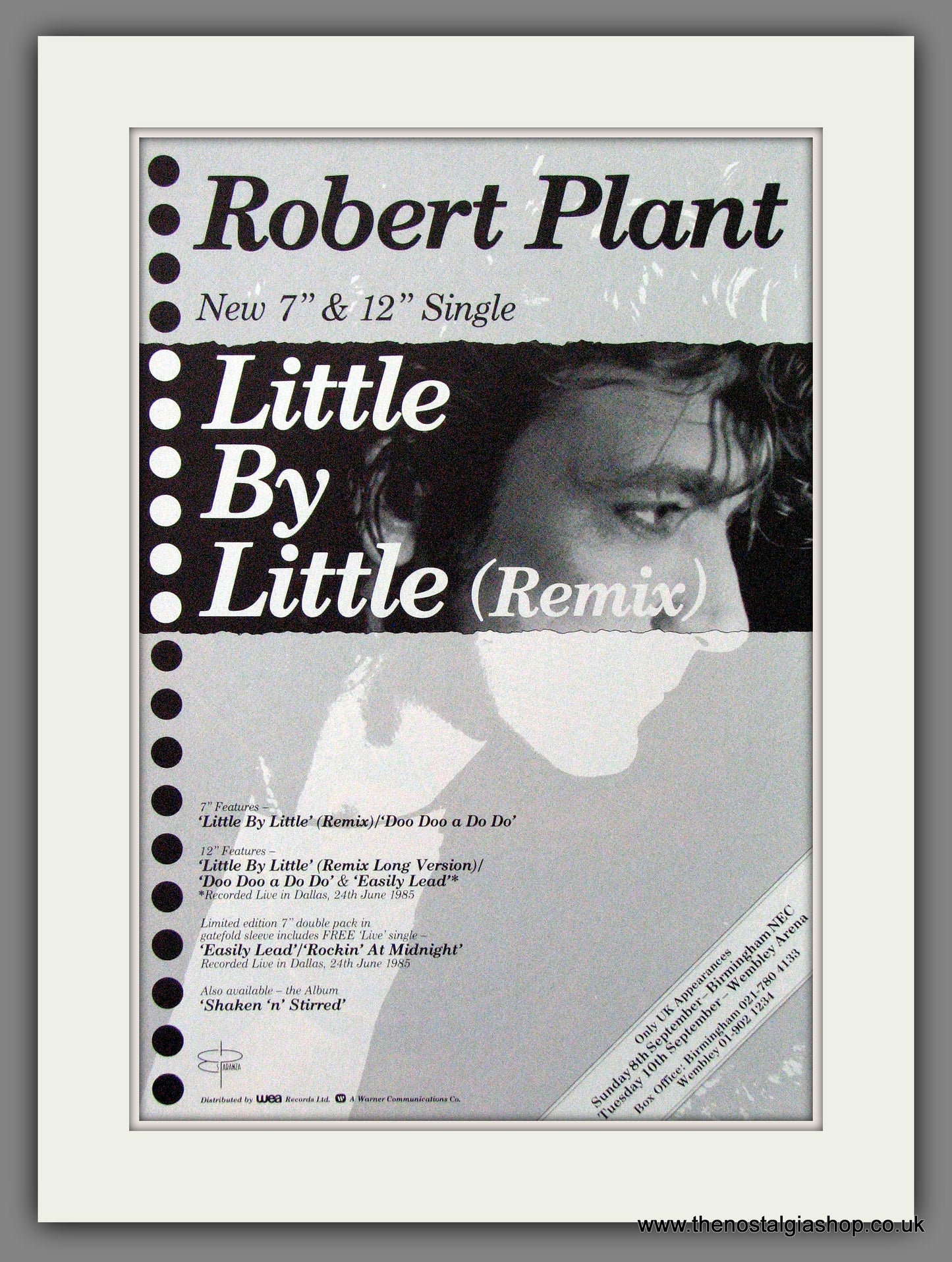 Robert Plant, Little By Little. 1985 Original Advert (ref AD54494)