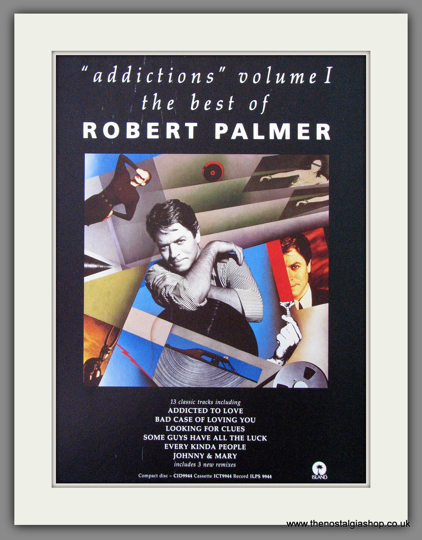 Robert Palmer, Addictions Volume I. 1989 Original Advert (ref AD54505)