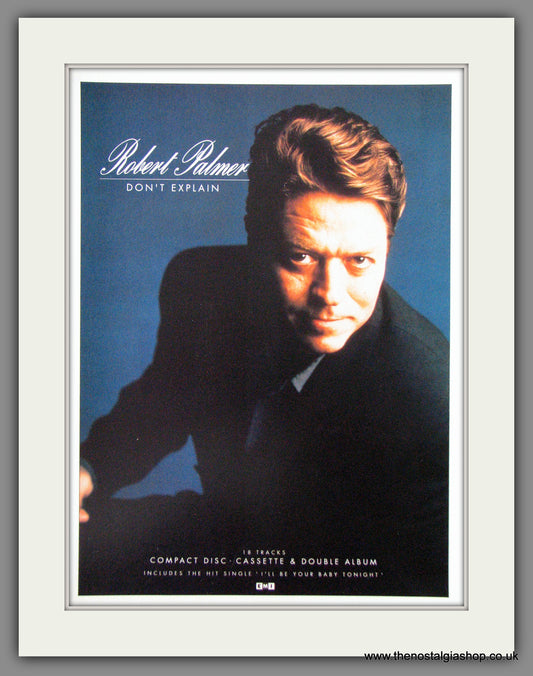 Robert Palmer, Don't Explain. 1990 Original Advert (ref AD54508)