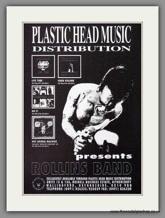 Rollins Band, Plastic Head Music Distribution. 1994 Original Advert (ref AD54511)