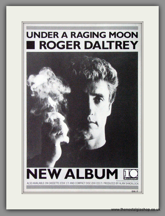 Roger Daltrey, Under A Raging Moon. 1985 Original Advert (ref AD54546)