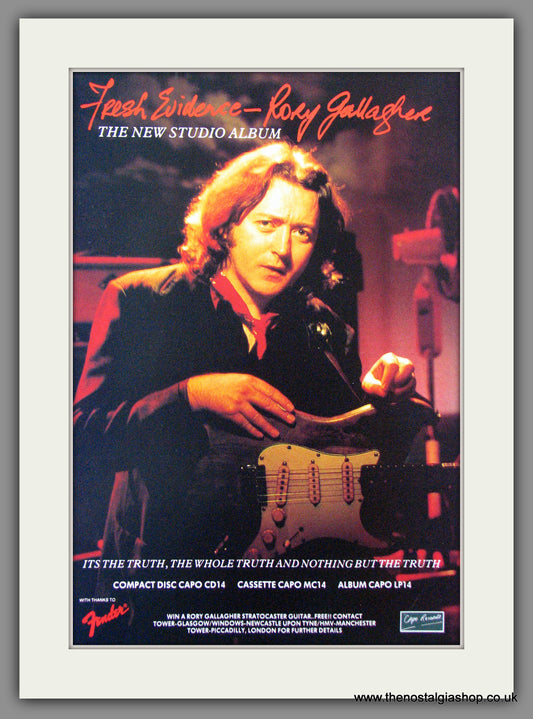 Rory Gallagher, Fresh Evidence. 1990 Original Advert (ref AD54558)