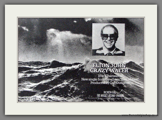 Elton John. Crazy Water. Original Advert 1977 (ref AD52859)