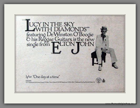 Elton John. Lucy In The Sky. Original Advert 1974 (ref AD52867)