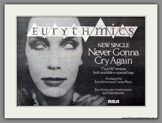 Eurythmics. Never Gonna Cry Again. Original Advert 1981 (ref AD52870)