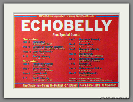 Echobelly. UK Tour. Original Advert 1997 (ref AD52881)