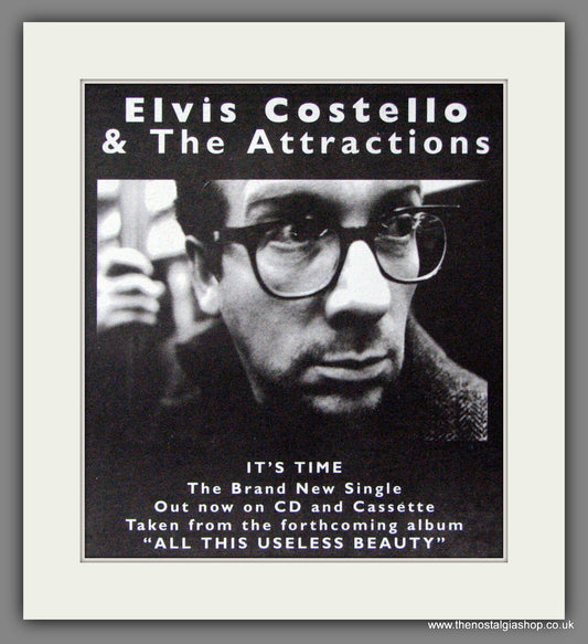 Elvis Costello. It's Time. Original Advert 1996 (ref AD52883)