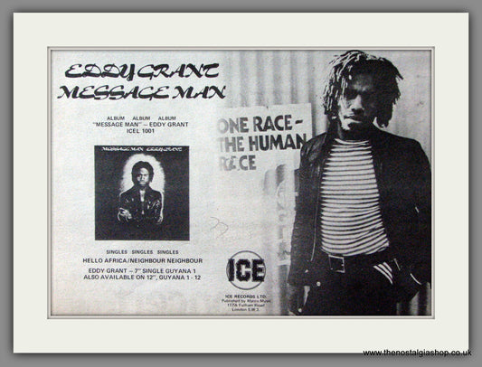 Eddy Grant. Message Man. Original Advert 1977 (ref AD52909)