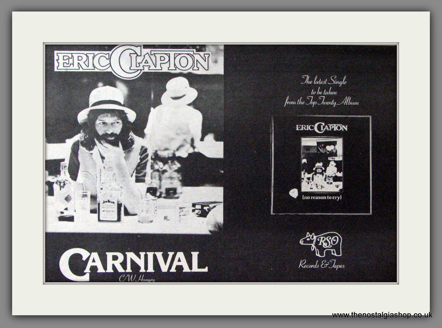 Eric Clapton. Carnival. Original Advert 1977 (ref AD52912)