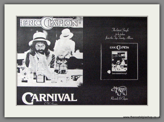 Eric Clapton. Carnival. Original Advert 1977 (ref AD52912)