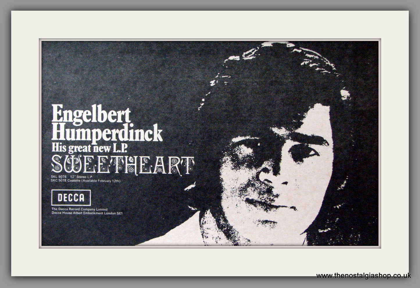 Engelbert Humperdinck. Sweetheart. Original Advert 1971 (ref AD52927)