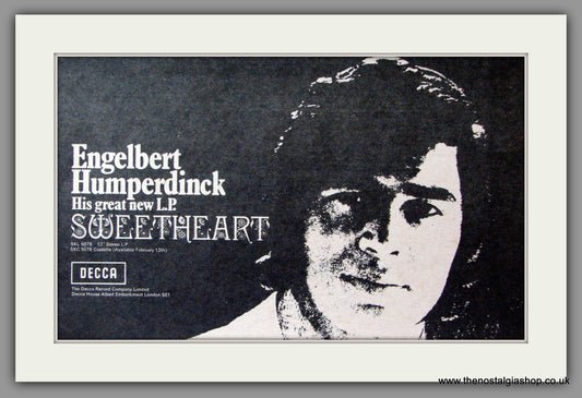 Engelbert Humperdinck. Sweetheart. Original Advert 1971 (ref AD52927)