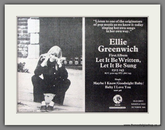 Ellie Greenwich, Debut Album. Original Advert 1973 (ref AD52993)