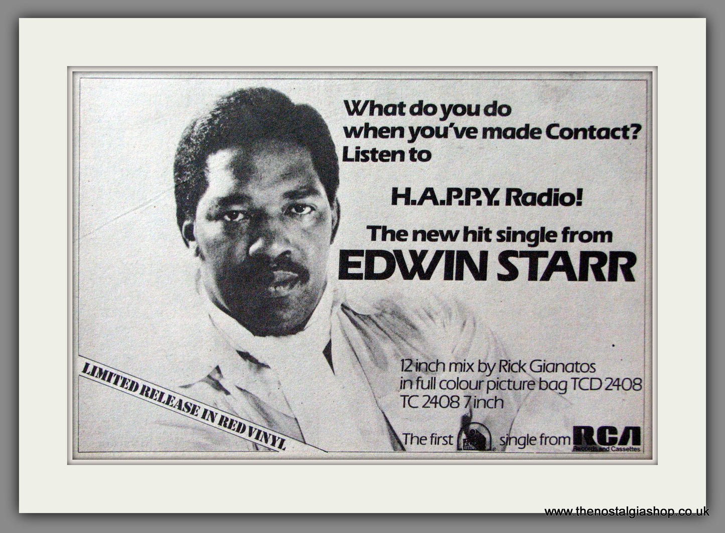 Edwin Starr. H.A.P.P.Y Radio. Original Advert 1982 (ref AD52994)