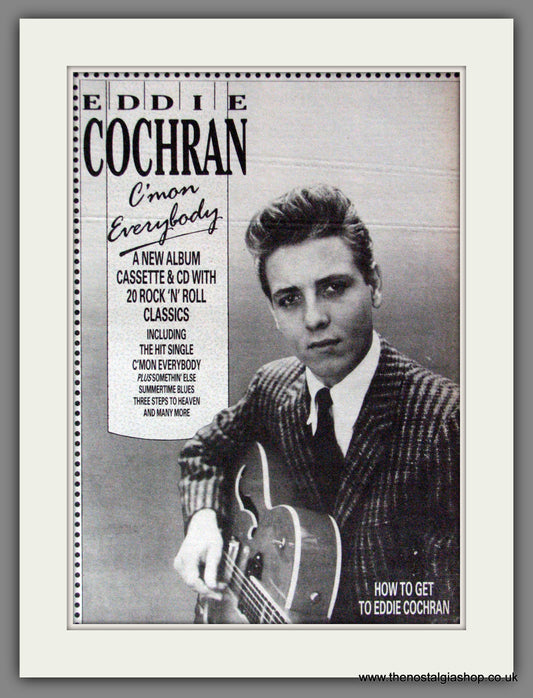 Eddie Cochran. C'mon Everybody. Original Advert 1988 (ref AD53000)