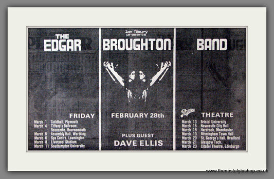 Edgar Broughton Band UK Tour. Original Advert 1975 (ref AD53431)