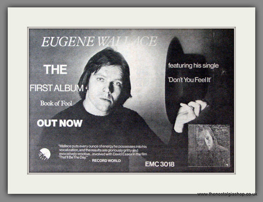 Eugene Wallace. Book Of Fool. Don't You Feel It. Original Advert 1974 (ref AD53449)