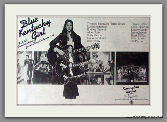 Emmylou Harris, Blue Kentucky Girl. Original Advert 1979 (ref AD53480)