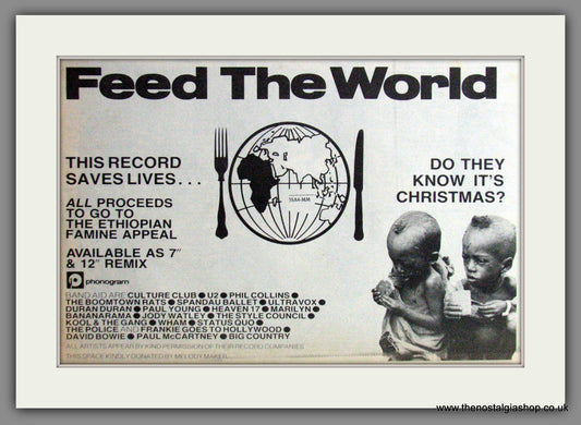 Band Aid, Feed The World. 1984 Original Advert (ref AD53198)