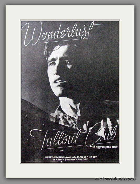 Fallout Club, Wonderlust. 1981 Original Advert (ref AD53199)