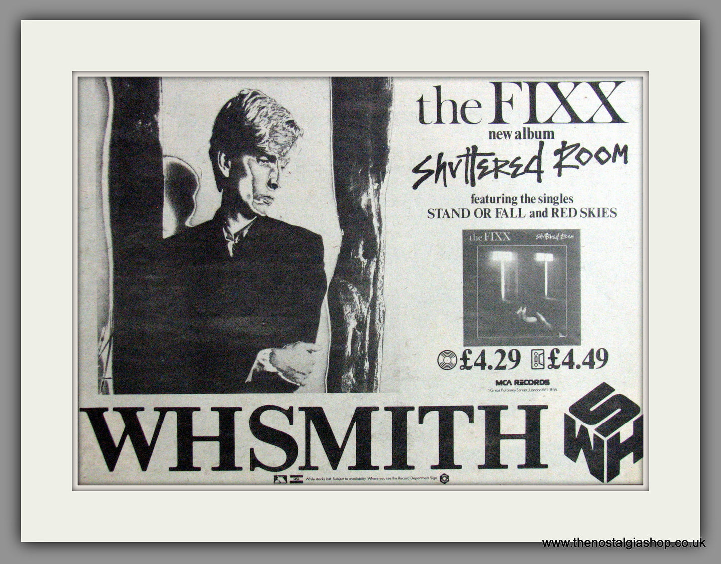 The Fixx, Shuttered Room. 1982 Original Advert (ref AD53241)