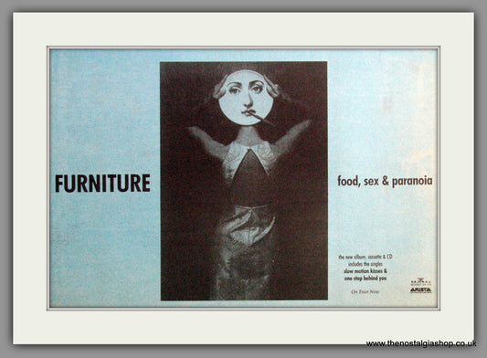 Furniture, Food, Sex & Paranoia. 1990  Original Advert (ref AD53244)