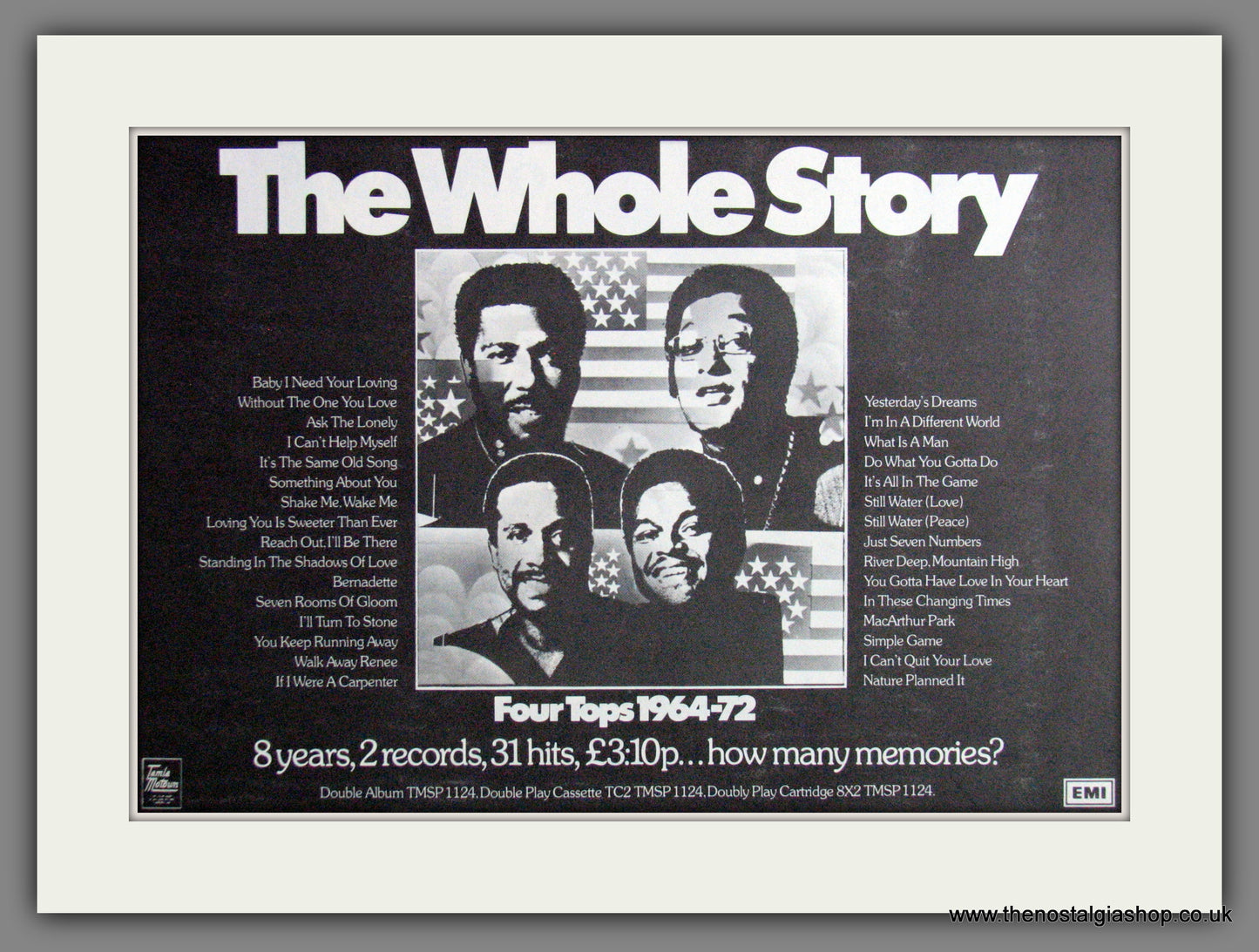 Four Tops, The Whole Story. 1973  Original Advert (ref AD53252)