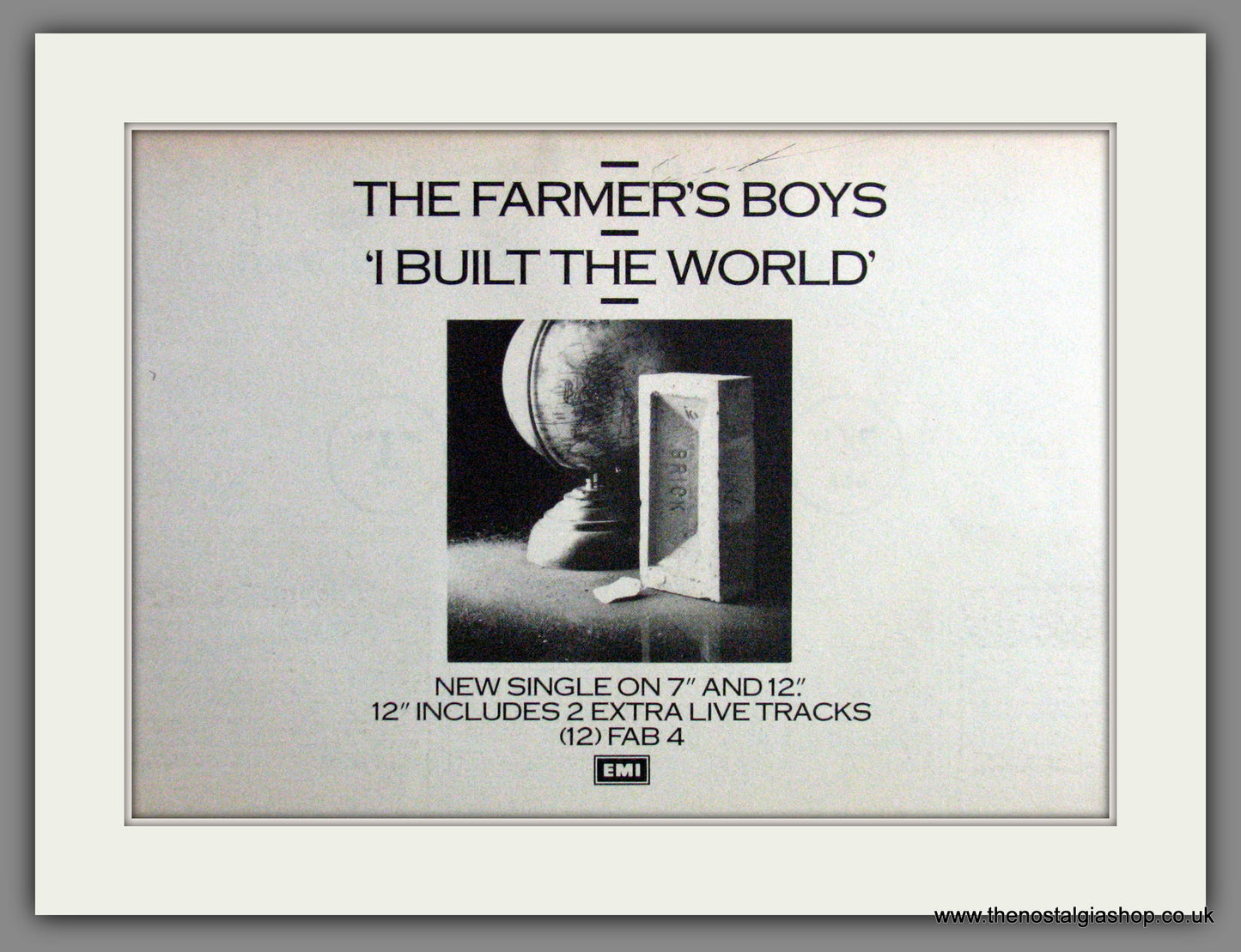 The Farmer's Boys, I Built The World. 1985 Original Advert (ref AD53306)