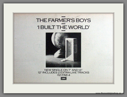 The Farmer's Boys, I Built The World. 1985 Original Advert (ref AD53306)