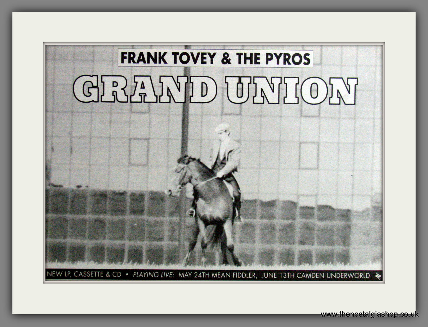 Frank Tovey & The Pyros, Grand Union. 1991 Original Advert (ref AD53309)