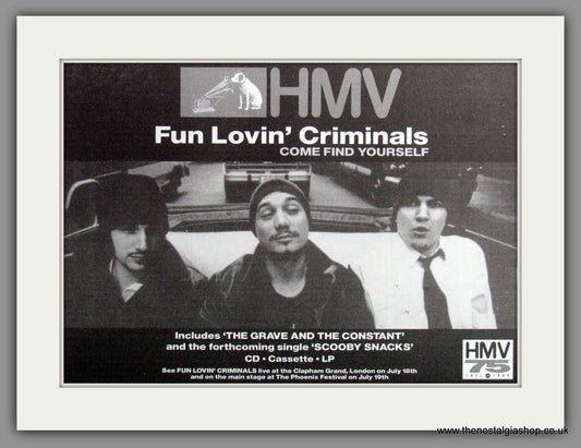 Fun lovin' Criminals, Come Find Yourself. 1996 Original Advert (ref AD53405)