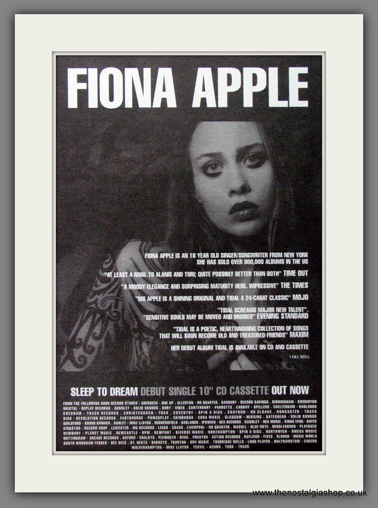 Fiona Apple, Sleep To Dream. 1997 Original Advert (ref AD53414)