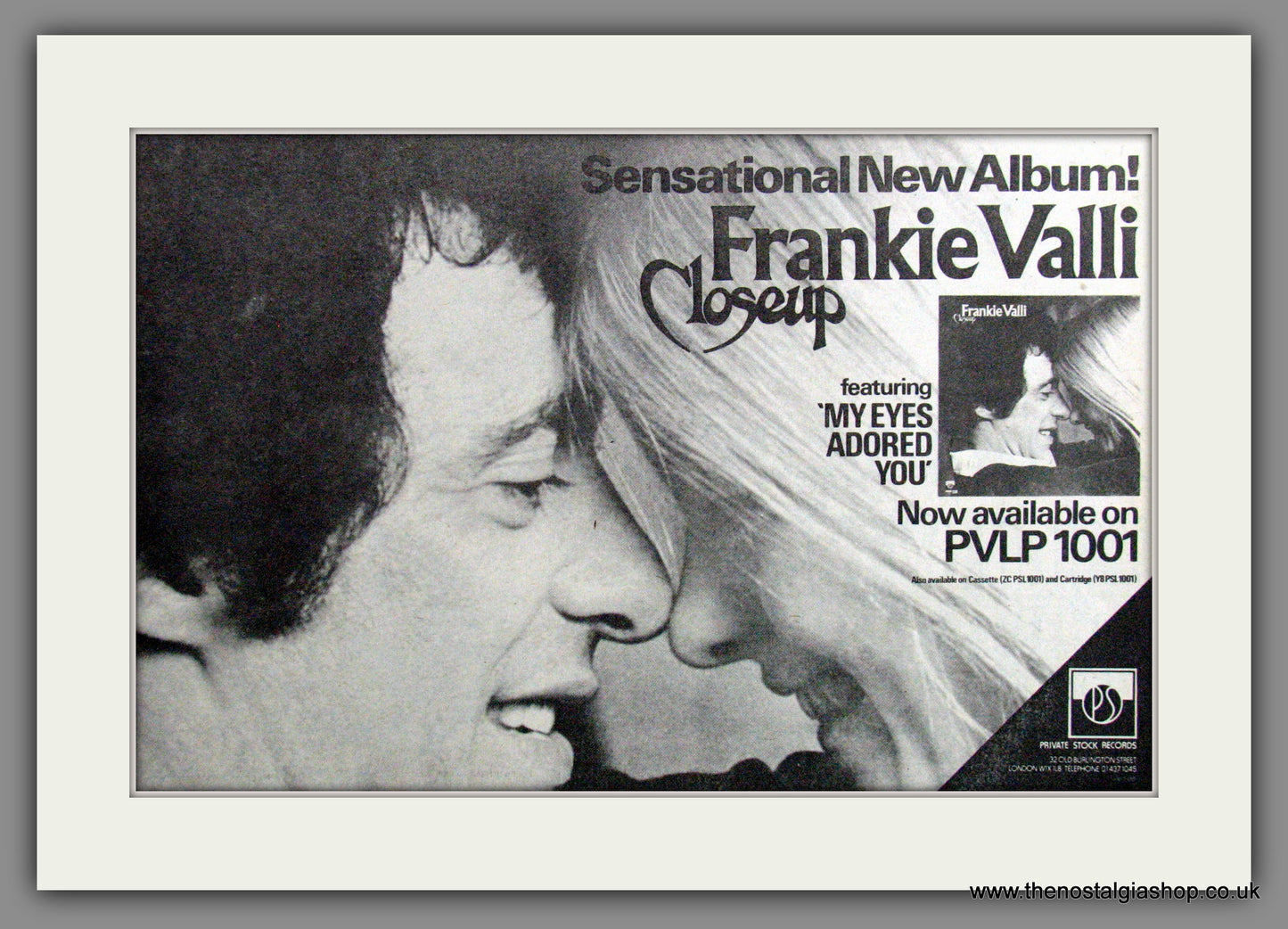 Frankie Valli, Closeup. 1975 Original Advert (ref AD53415)