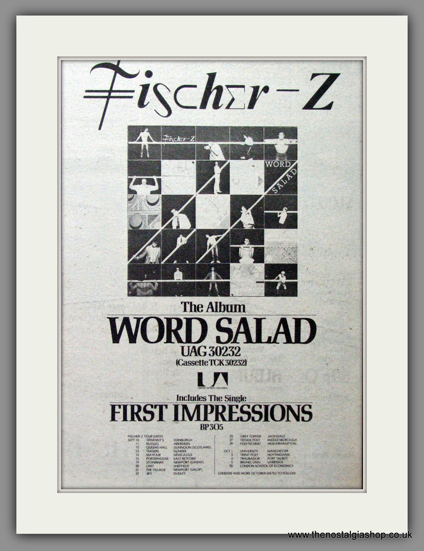 Fischer-Z, Word Salad. 1979 Original Advert (ref AD53421)