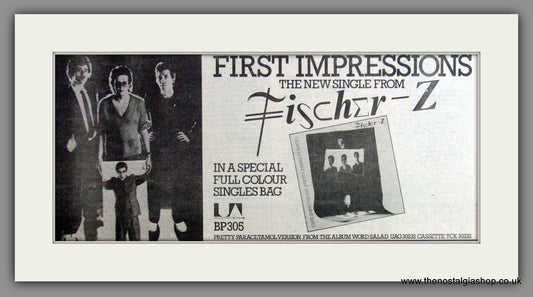 Fischer-Z, First Impressions. 1979 Original Advert (ref AD53423)