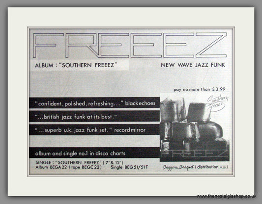 Freeez, Southern Freeez. 1981 Original Advert (ref AD53502)