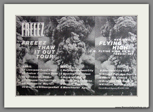 Freeez, Thaw It Out Tour, New Single Flying High. 1981 Original Advert (ref AD53503)