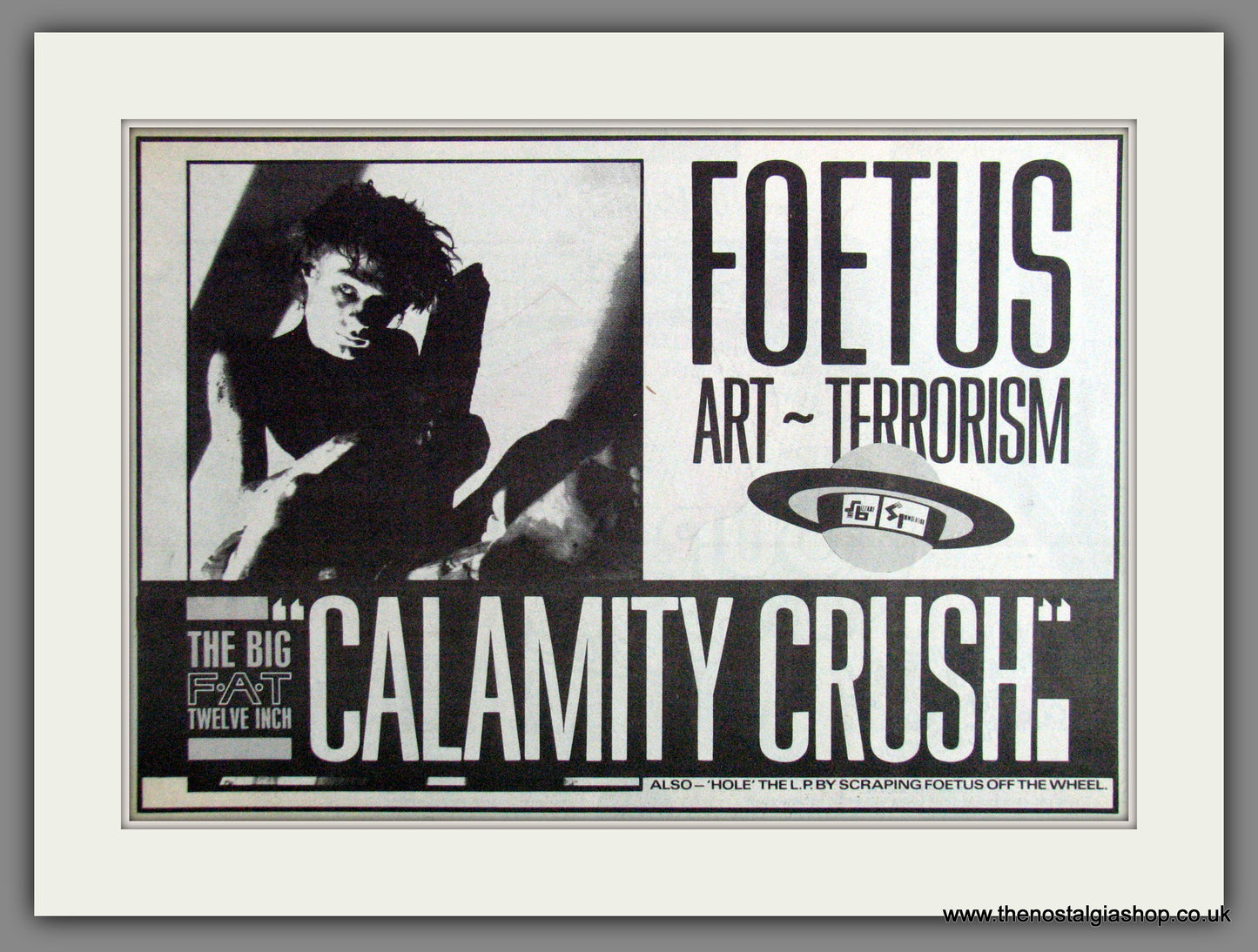 Foetus, Calamity Crush. 1984 Original Advert (ref AD53543)