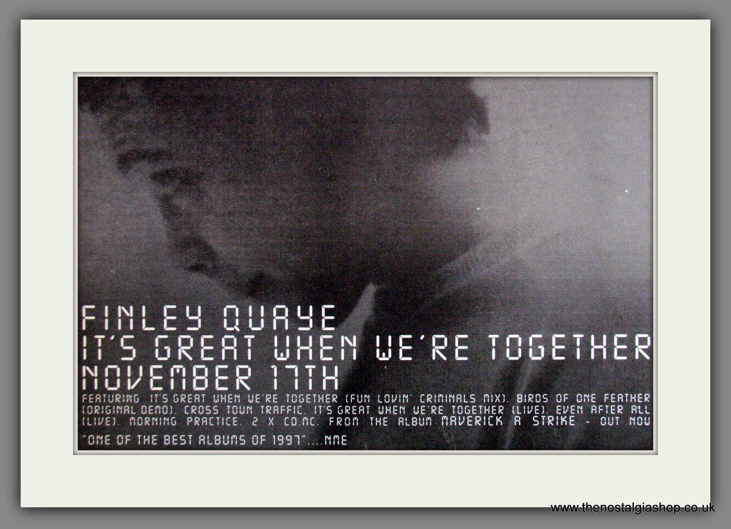 Finlay Quaye, It's Great When We're Together. 1997 Original Advert (ref AD53554)