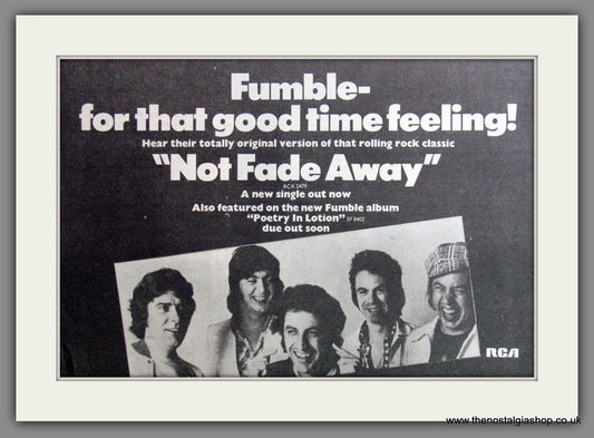 Fumble, Poetry In Lotion. 1974 Original Advert (ref AD53584)