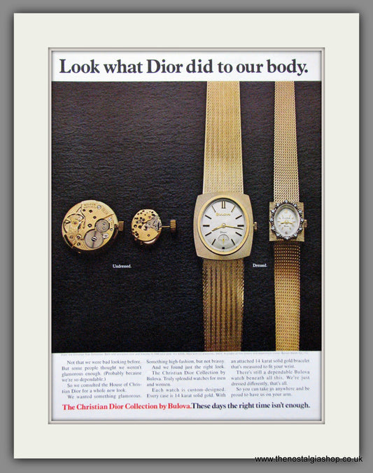 Bulova Watches, The Christian Dior Collection. Original Advert 1970 (ref AD52968)