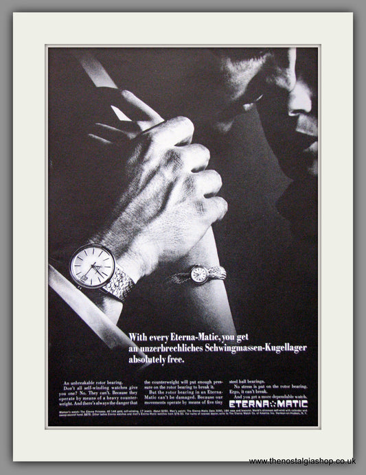 Eterna - Matic Watches. Original Advert 1965 (ref AD52967)