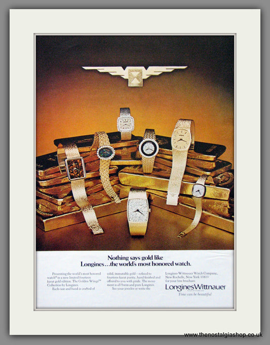 Longines Wittnauer Watches. Original American Advert 1977 (ref AD52979)