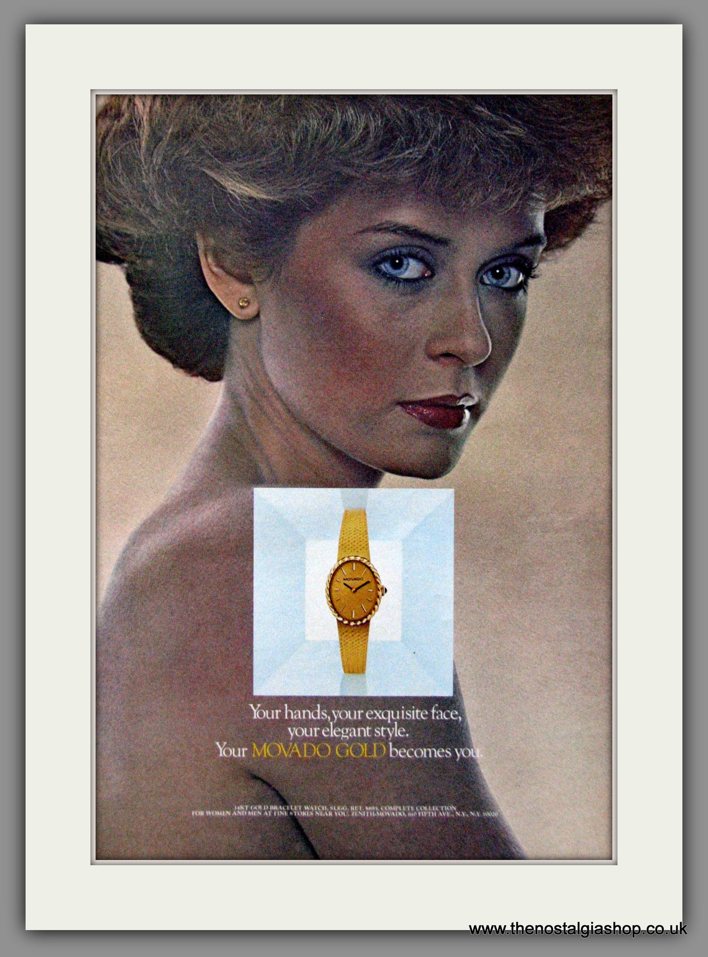 Movado Gold Watch. Original American Advert 1977 (ref AD52983)