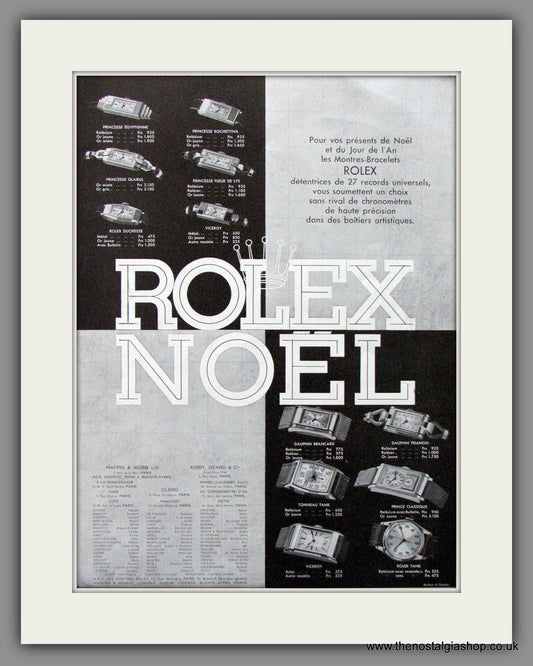 Rolex Noel. Original French Advert 1935 (ref AD11404)